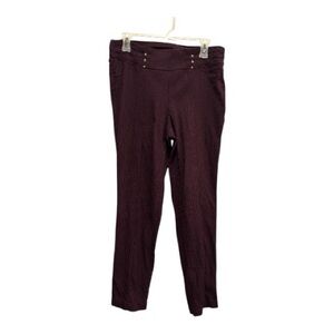 Rafaella plum Diamond textured Pattern pull on Pants. Size 12 Silver accents